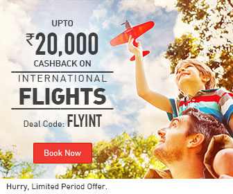 Upto Rs.20,000 Cashback* on Int'l flights