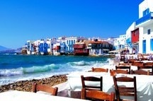 Little Venice on Mykonos island, Greece Little Venice on Mykonos island, Greece
