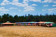 Colourful huts on Agonda Beach, Goa Colourful huts on Agonda Beach, Goa