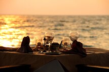 Romantic dinner on the beach in Goa Romantic dinner on the beach in Goa