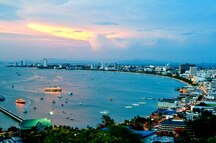 Panoramic view of Pattaya in the evening Panoramic view of Pattaya in the evening