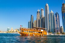 Traditional Wooden Dhow in fornt of Deira District Traditional Wooden Dhow in fornt of Deira District