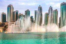 Dancing Fountain during the day in Dubai Dancing Fountain during the day in Dubai