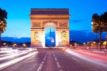 Elysees in front of Arc de Triomphe Paris in France Elysees in front of Arc de Triomphe Paris in France