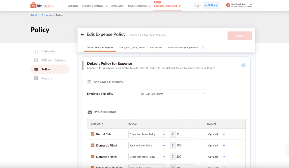 Setup your <span class="orgtxt">Policies</span>